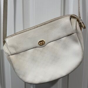 Gucci Vintage 1987 Cream Leather Crossbody Bag